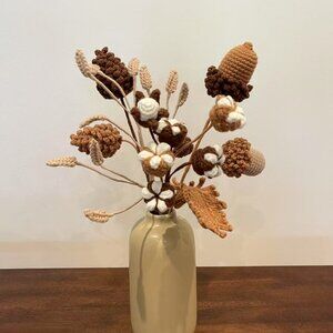 Bouquet of Pine Cones, Acorns, and Kapok Flowers 16"